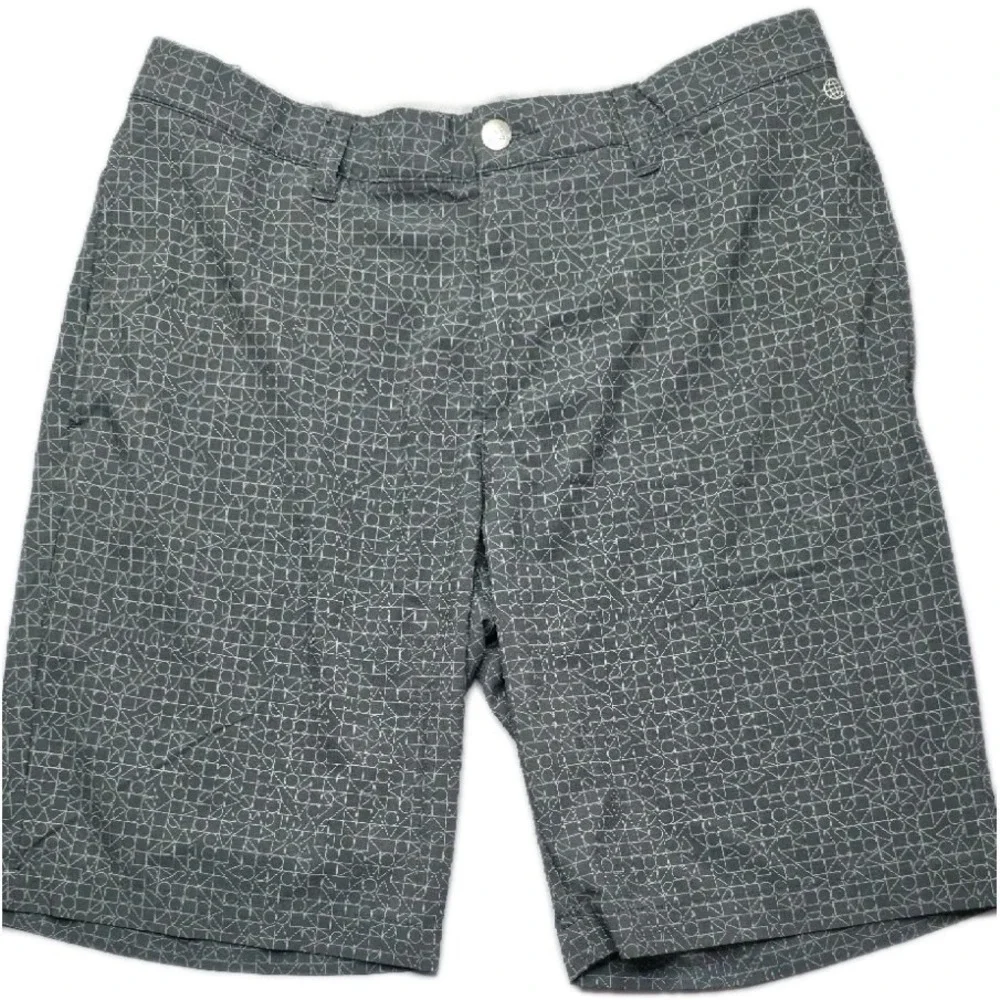 Adidas Shorts Mens 30 x 9 Charcoal Gray Golf Performance Geometric Print Casual
